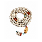 Star-and-moon bodhi seed prayer beads with carved pendant by LuckyWE