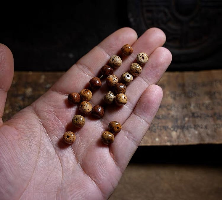 Star-and-Moon Bodhi Seed & Dzi Bead Necklace product detail