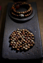 Star-and-Moon Bodhi Seed & Dzi Bead Necklace