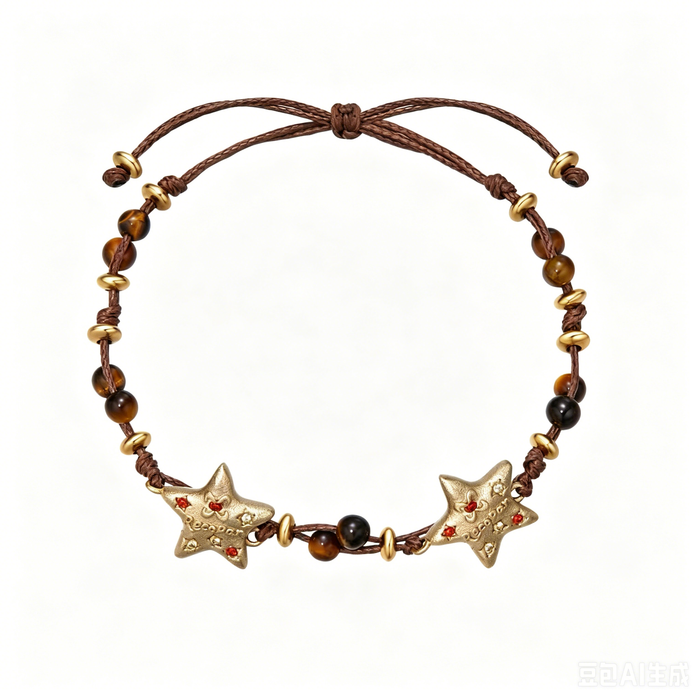 Christmas Lucky Star Beaded Bracelet