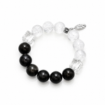 Black Obsidian & Clear Quartz Balance Bracelet