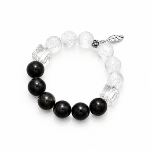 Black Obsidian & Clear Quartz Balance Bracelet