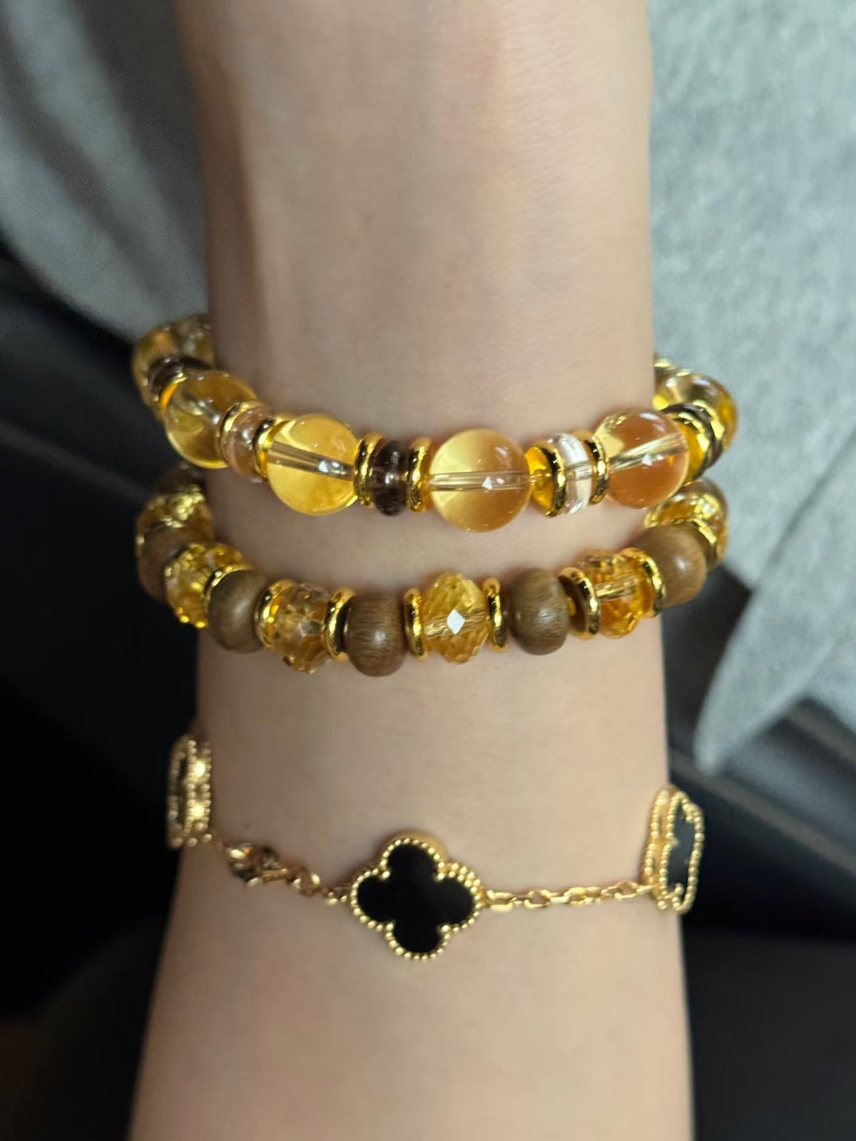 LuckyWE customer wearing crystal jewelry