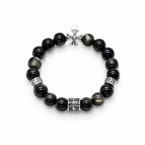 Gothic Obsidian Accent Bracelet