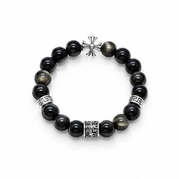 Gothic Obsidian Accent Bracelet