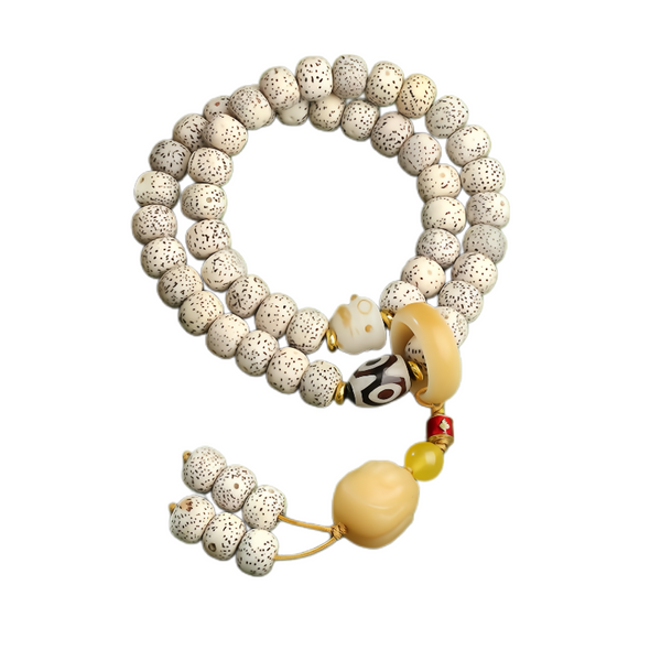 Lucky Cat bodhi seed pendant necklace by LuckyWE