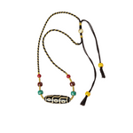Hand-woven nine-eye dzi bead necklace by LuckyWE