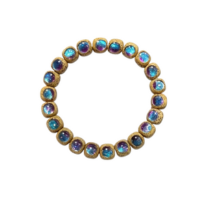 Deep Green Abalone Shell & Bodhi Seed Bracelet